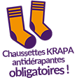 chaussettes antidérapantes Krapa obligatoires